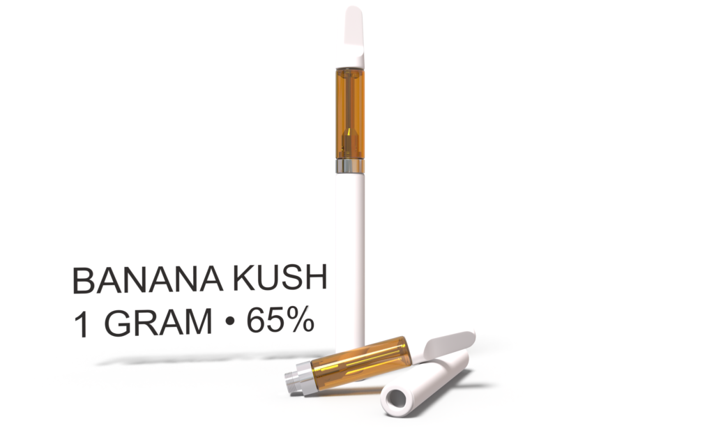 1 Gram Banana Kush 65 CBD Vape Cartridge Blank Label CBD